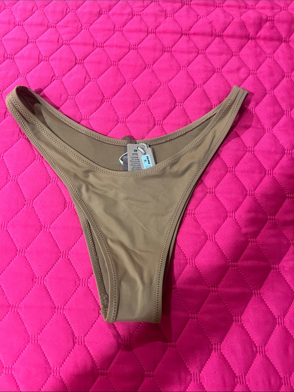 SKIMS High-Cut Bikini Bottom in Almond